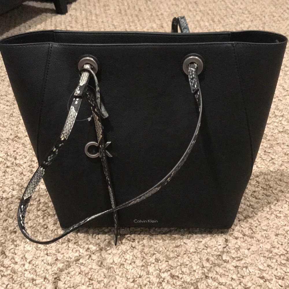 Calvin Kline black leather tote